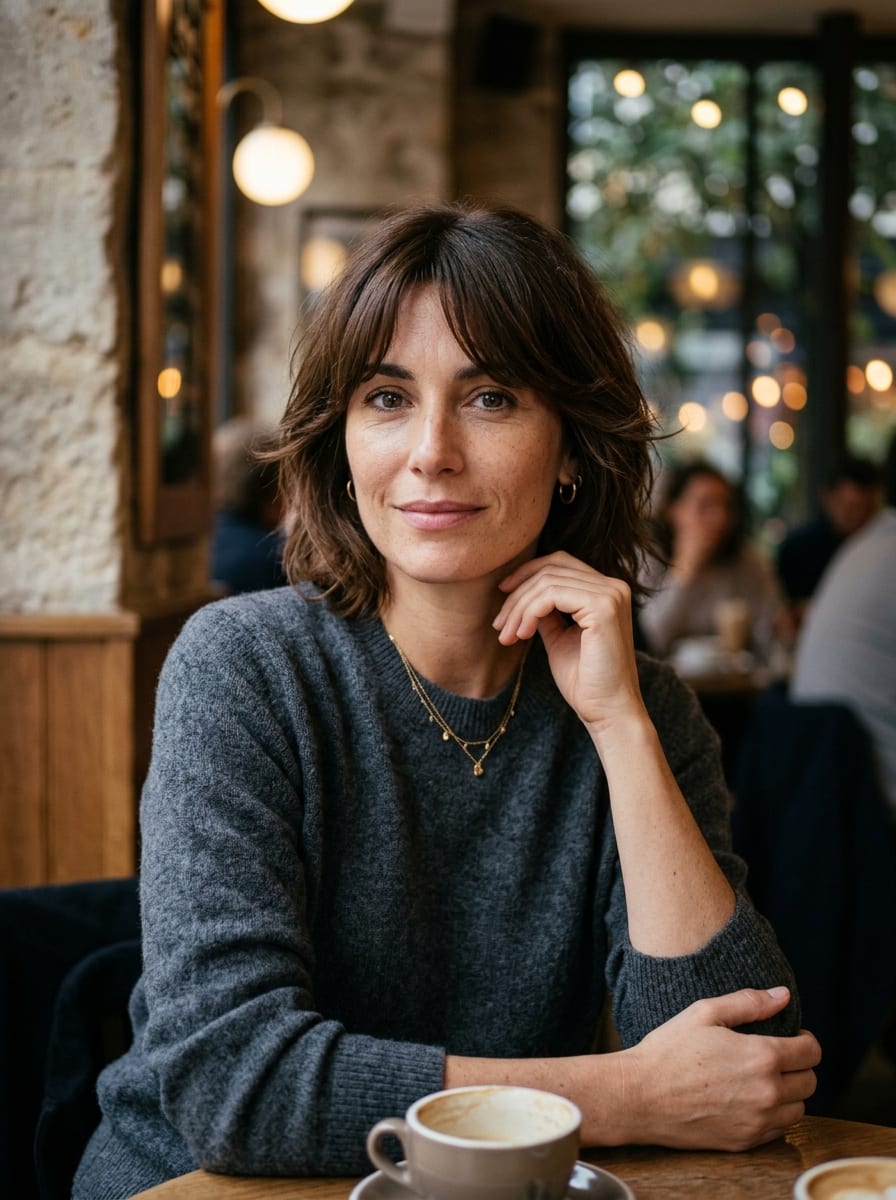 Kurzer Layered Cut mit Curtain Bangs - Stufige Kurzhaarfrisur